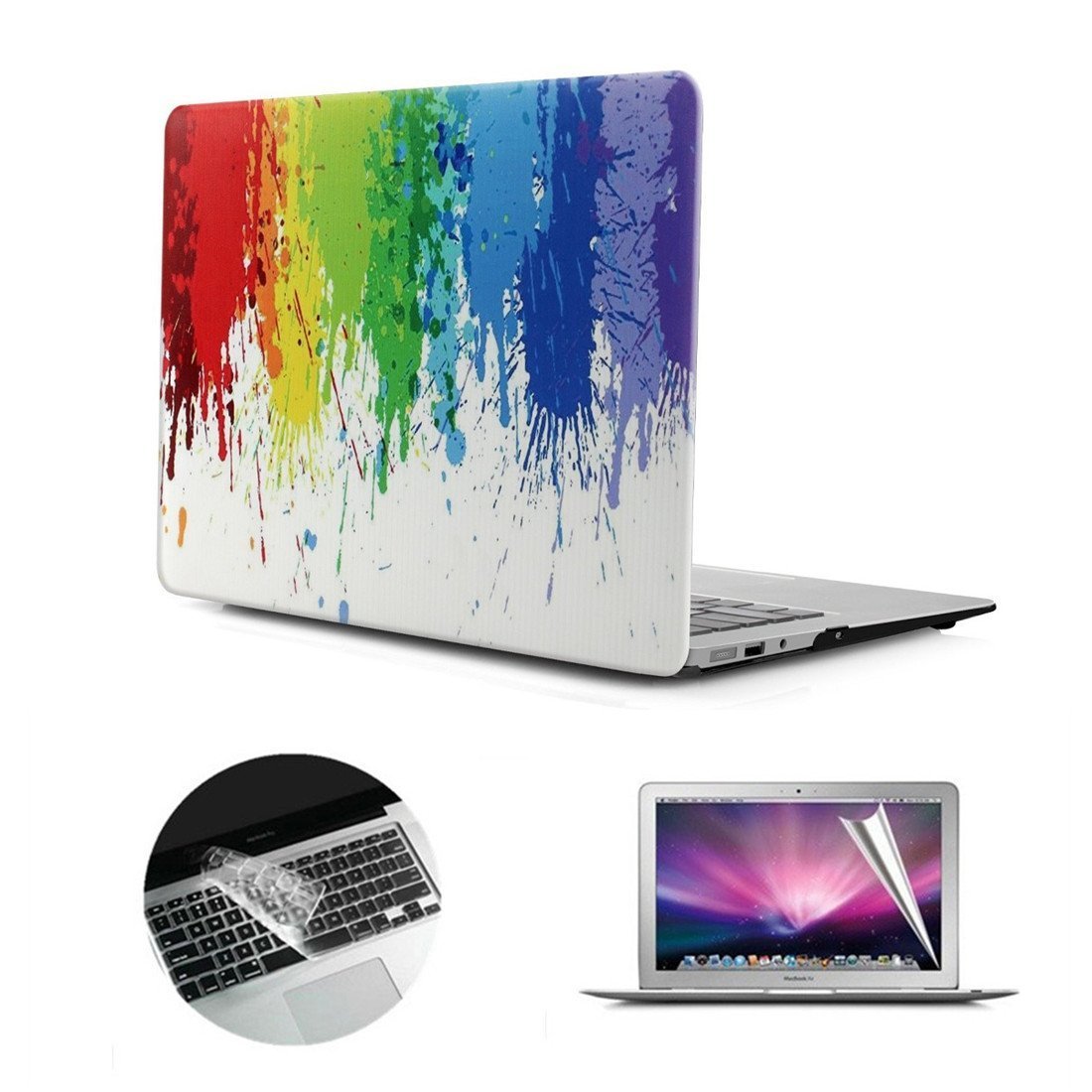 Se7enline Compatible with 13.6 MacBook Air Case M2 M3/M4 2022-2025 for Mac Air 13.6-inch A2681/A3113/A3240 Laptop Hard Shell Case with Keyboard Protective Cover & Trackpad Protector, Colorful Floret — view 22