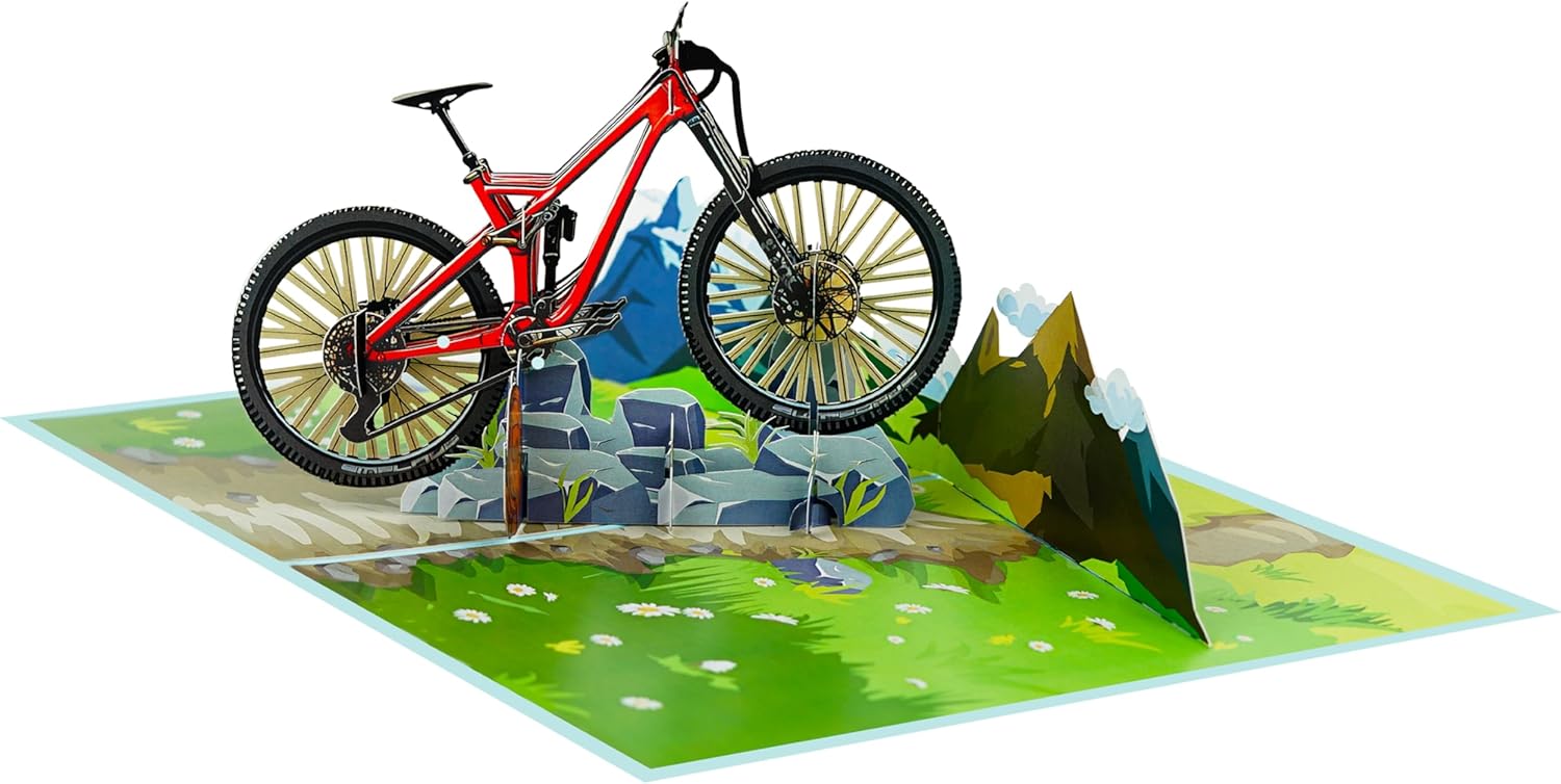 Mountain Bike Pop Up Birthday Cards for Men, Happy Husband Birthday Card, 3D Gift Card for Him, Dad, Brother, Son, Boyfriend, Granddad, Happy Fathers Day (Size 6x8 In – Mountain Bike) - Image 5
