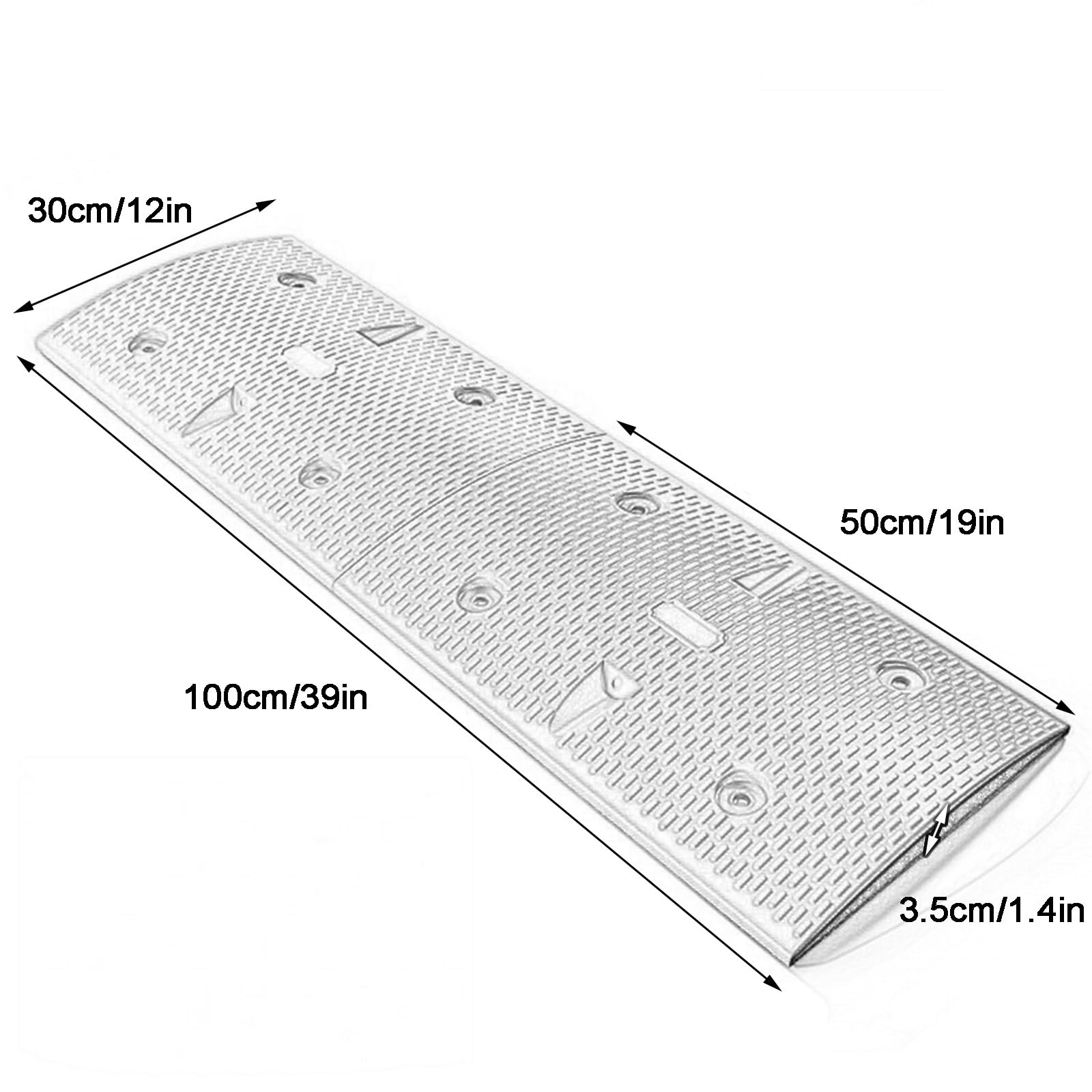 2 Badenes para Garaje, 50x30x3,5cm, Reductor de Velocidad para Garajes, Caminos de Grava, Asfalto y Hormigón, Capacidad de Carga: 30 toneladas, Llamativos(Blue)