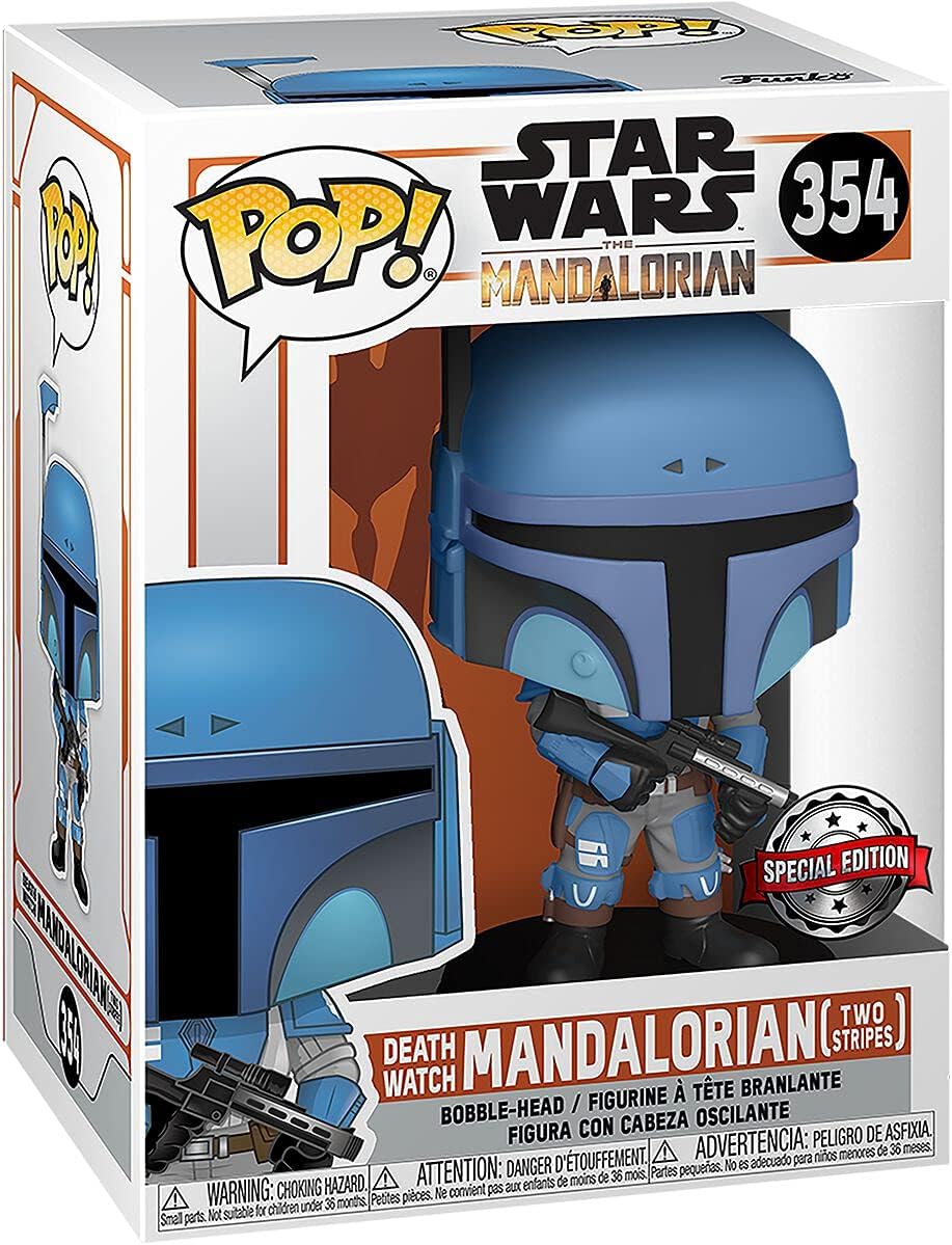Funko, Multicolor,FK46091 Star Wars The Mandalorian POP! TV Vinyl Figure Death Watch Mandalorian (Two Stripes) 9 cm