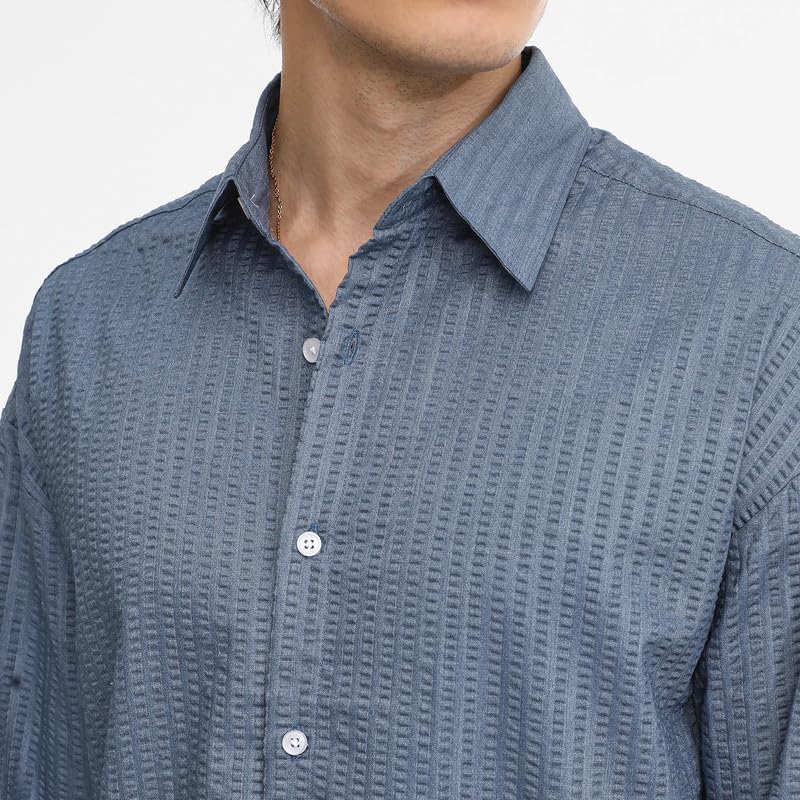 Image of CAHOOT Men's Tartan Plaid Shirt for Casual Wear | Spread Collar | Long Sleeve | Button Closure | Shirt Crafted with Comfort Fit for Everyday Wear