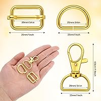 Vista 2 de 56 piezas de anillos D para herrajes de bolso, herrajes para bolso para confección de bolsos, hebillas para manualidades (color mixto, 25 mm)