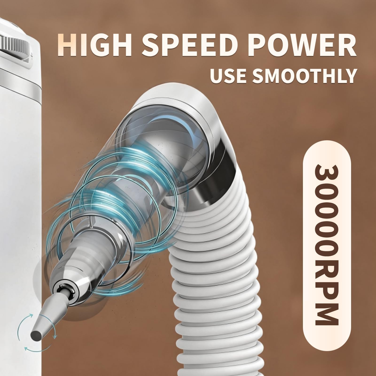 Frezarka do Paznokci 2 w 1 & Pochłaniacz, Cicha Maszyna Manicure | Pochłaniacz Pyłu do Paznokci 30000RPM & Zestaw Elektrycznej Frezarki, Regulacja Wielu Trybów, do Stanowiska Salonu(white)