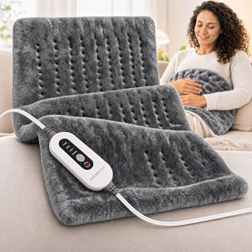 Heating Pad, Electric Heating Pads for Back, 24"x12" Gray
