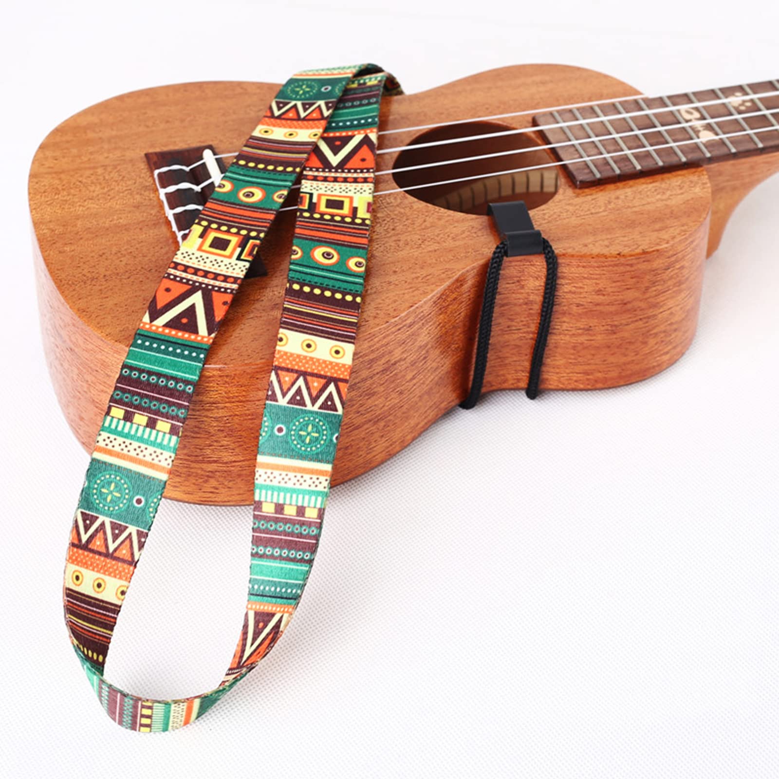YOUNAFEN Ukulele Strap - Adjustable Ethnic Ukulele Shoulder Strap with J Hook - Multicolor Classic Style - Clip-on Guitar Accessories
