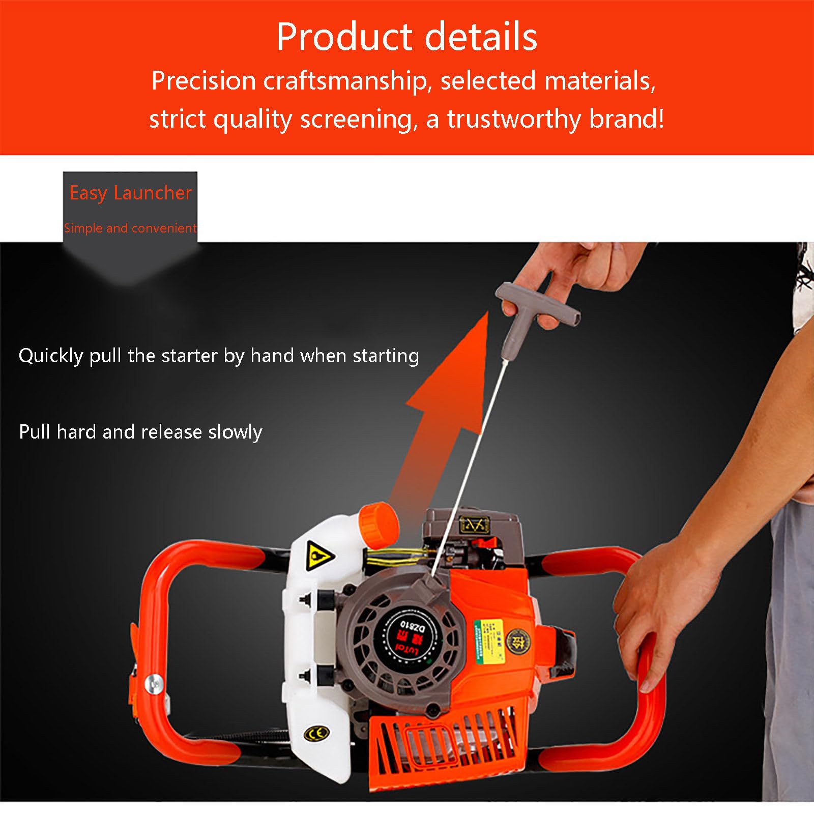 カンナバーロHOLE 52CC Auger Post Hole Digger, 2 Stroke Gas Powered Earth Post