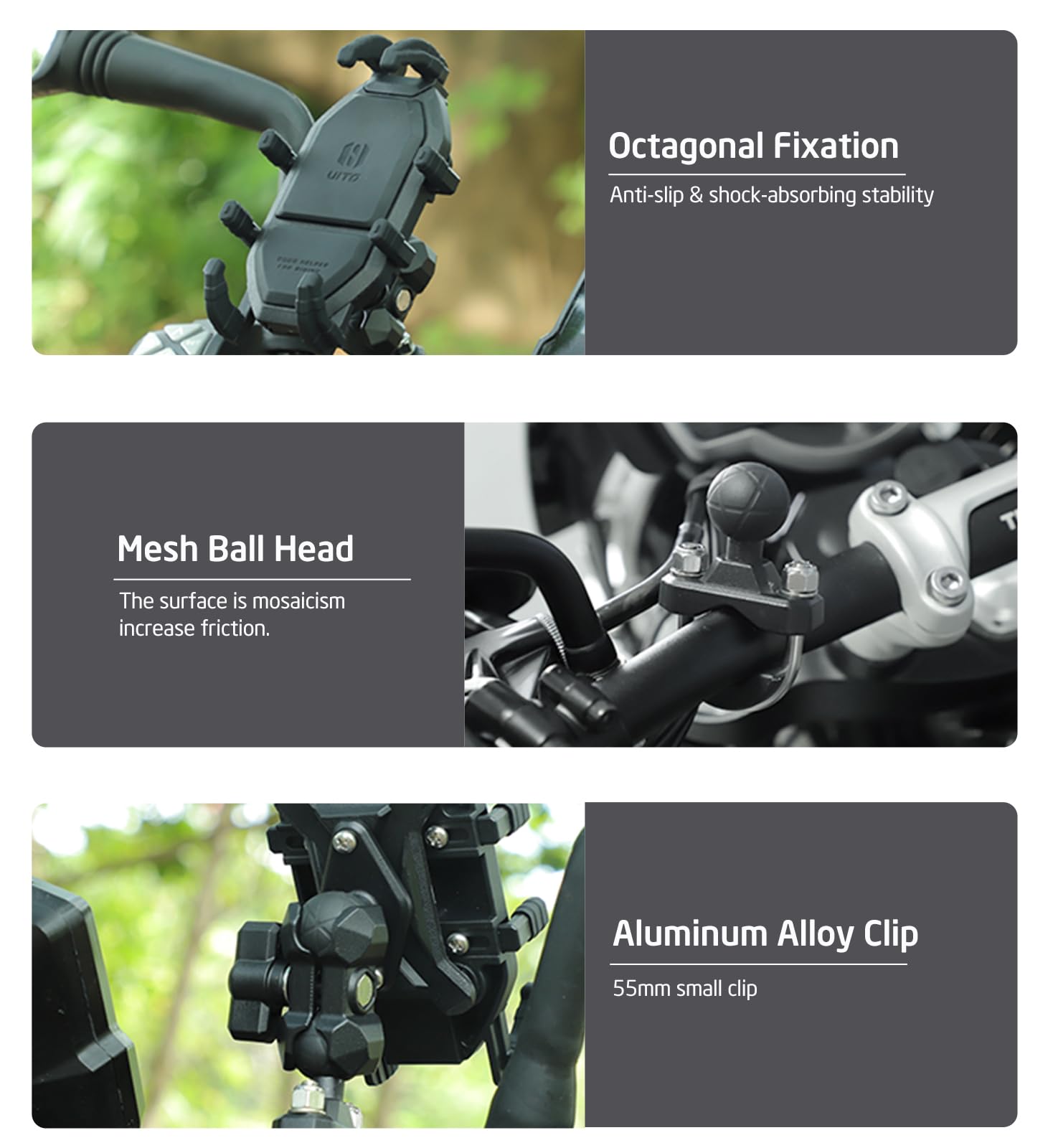 IMESTOU Support De Téléphone Anti-vibration Pour Moto, Guidon De