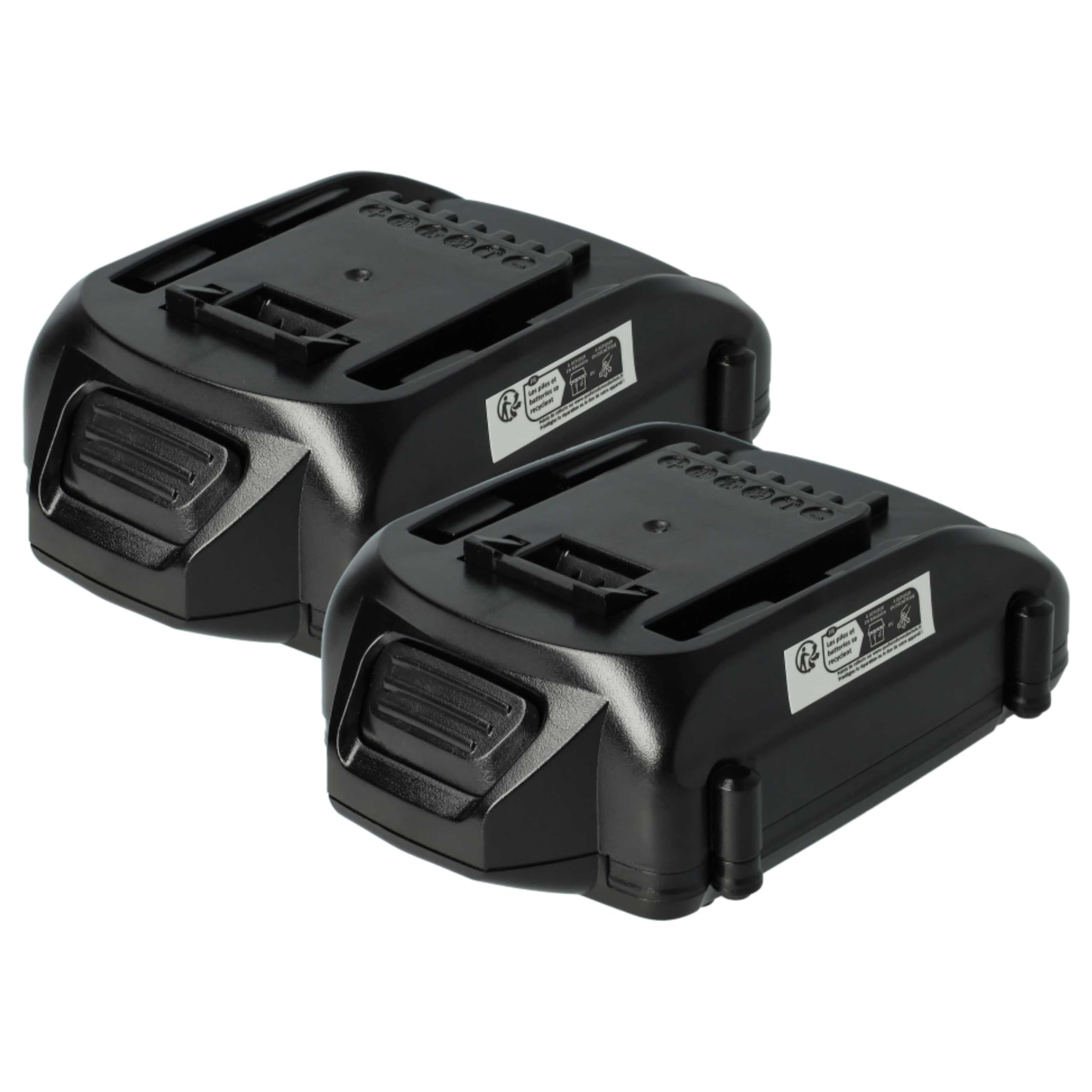 vhbw 2x batteria compatibile con DeltaFox Grizzly 2040, 2020, 80001147, 80001146 utensile elettrico (2000 mAh, Li-Ion, 18 V)
