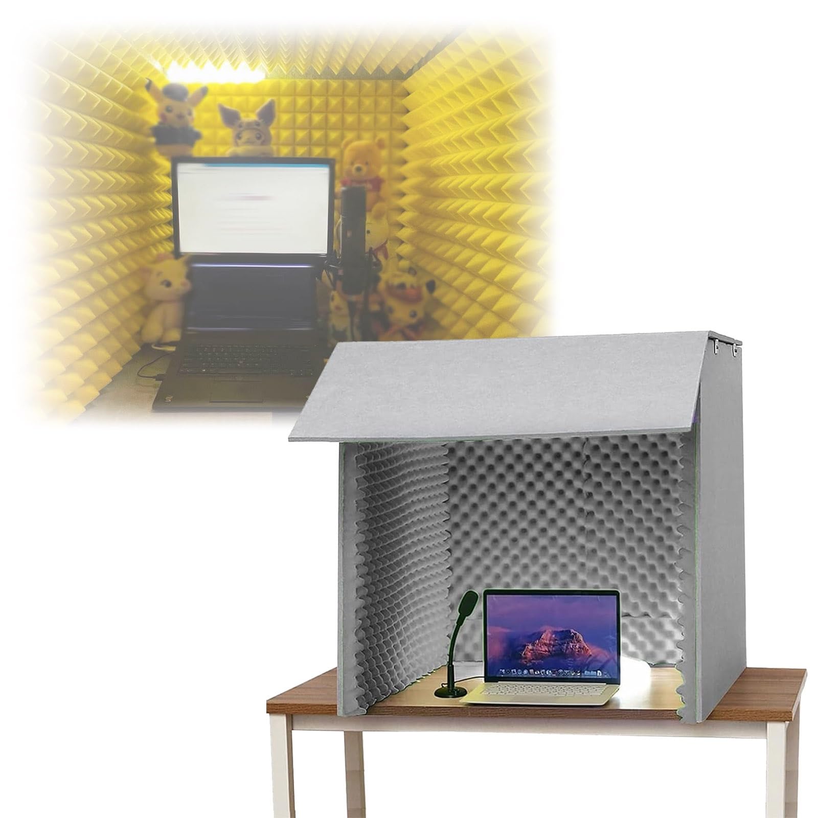 Cabina sonora portatile per migliorare la qualità della registrazione con questa scatola di isolamento acustico fatta da sé per apparecchiature di registrazione audio da studio desktop