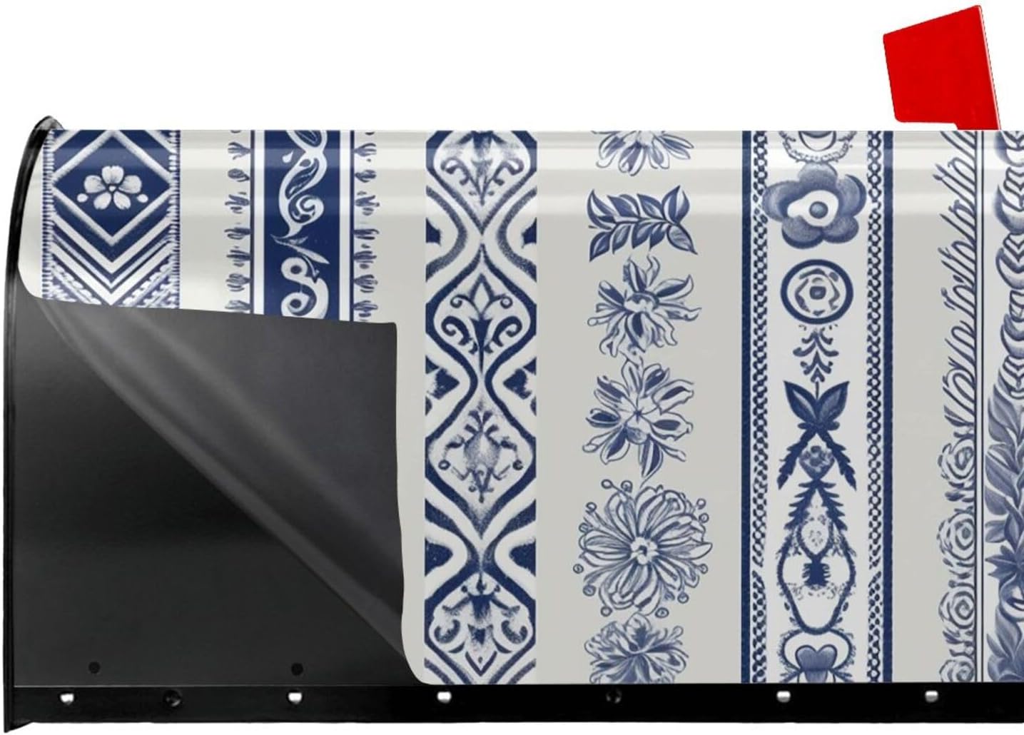 Mailbox Cover Mailbox Wraps Post Letter Box Cover Set of Blue Embroidery Mailbox Post Cover for Garden Yard Decor 25.5x21 in, White, B54N5H4JHGHI