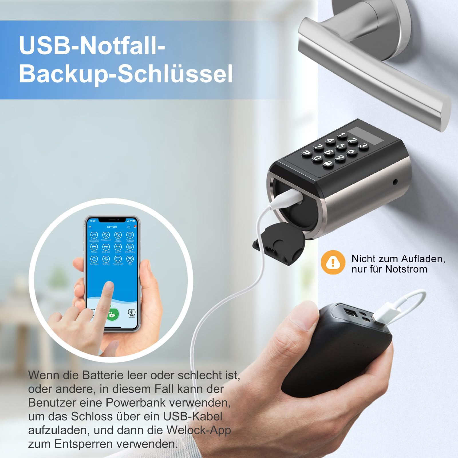 WELOCK PCB51 Elektronisches Türschloss haustür