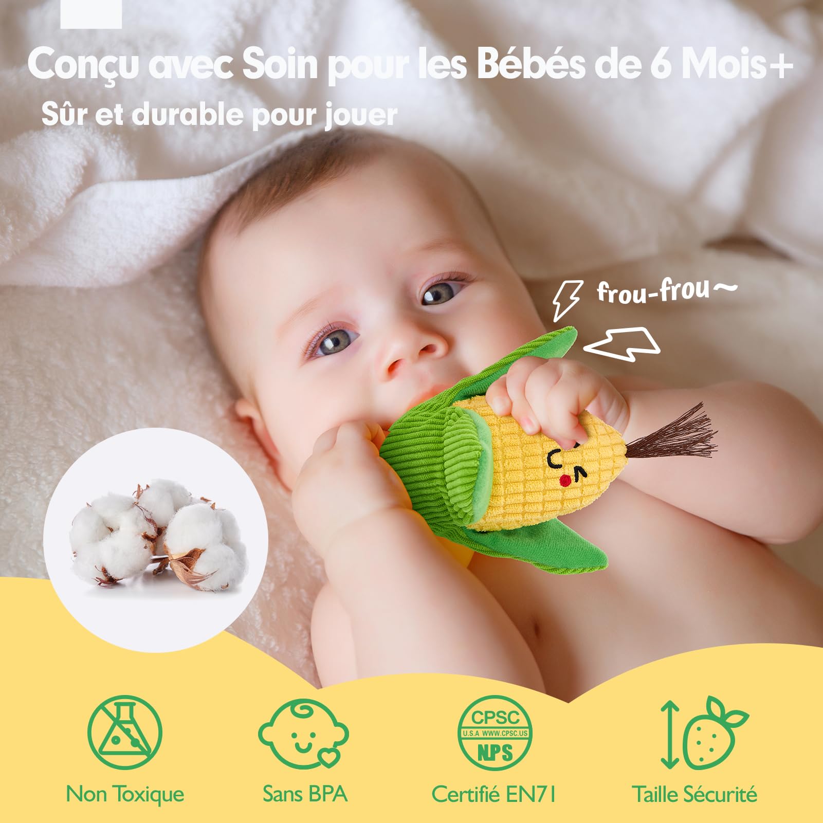 hahaland Jouet Bebe 6 Mois Jouet Eveil Bebe 6-12 Mois, 16 Pièces Fruits et Legumes Jouets en Peluche avec Panier, Jouet Sensoriel Bebe Jeux Montessori Cadeau Bebe 1 an Garçon Fille