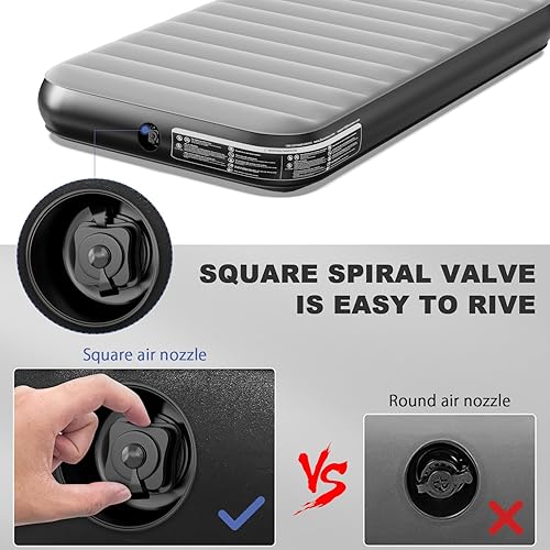 Miniatura 3 de TINSUN Colchón inflable de tamaño individual con bomba integrada, cama de aire duradera de 18 pulgadas para camping, hogar y invitados,