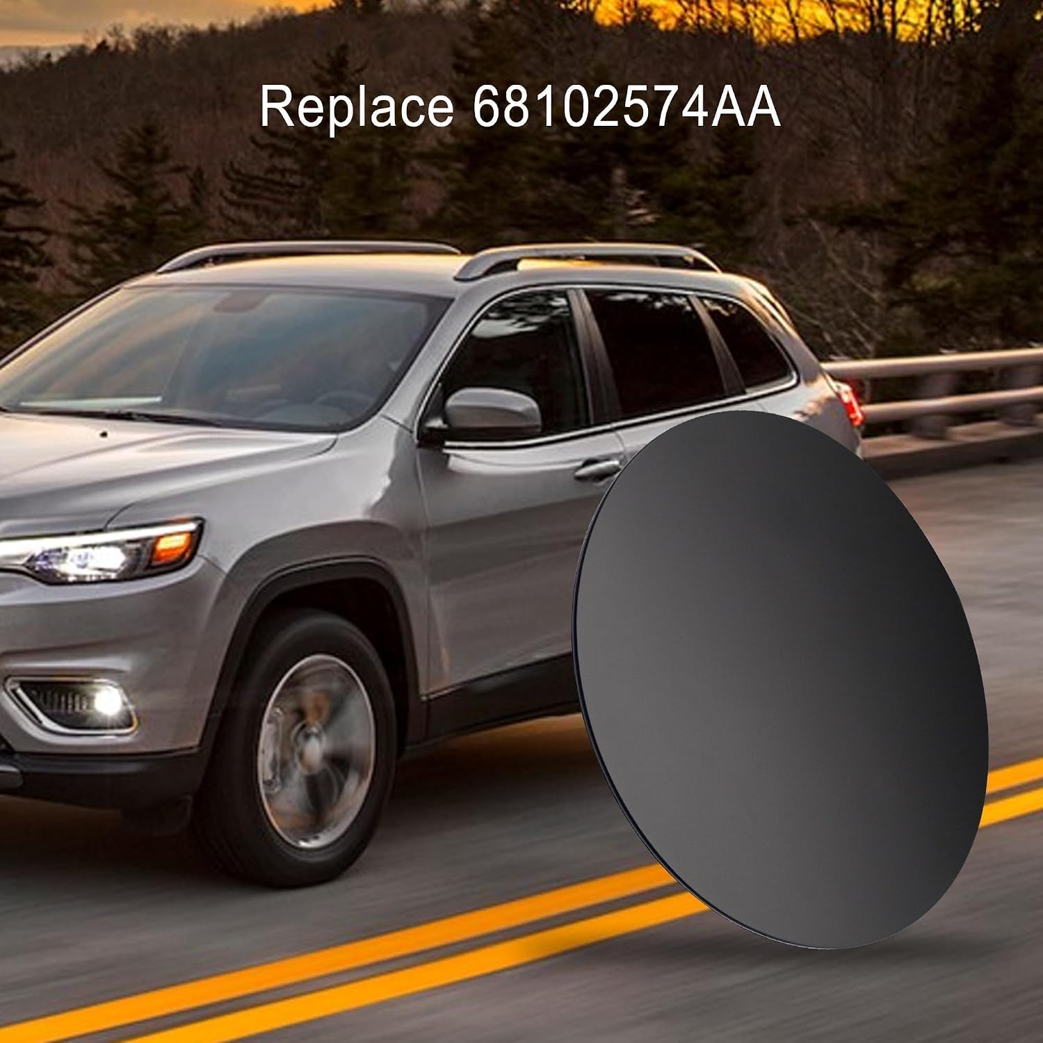 Fuel Filler Door Gas Cap Hatch Cover Fuel Door Lid Compatible with Jeep Cherokee 2014 2015 2016 2017 2018 2019 Replace 68102574AA