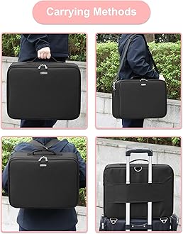 Relavel Extra Large Makeup Case Professional Cosmetic Storage Organizer Box Brush Holder with 8 Clear Set Bags & Lipstick Plate for Makeup Artists with Shoulder Strap & Adjustable Dividers