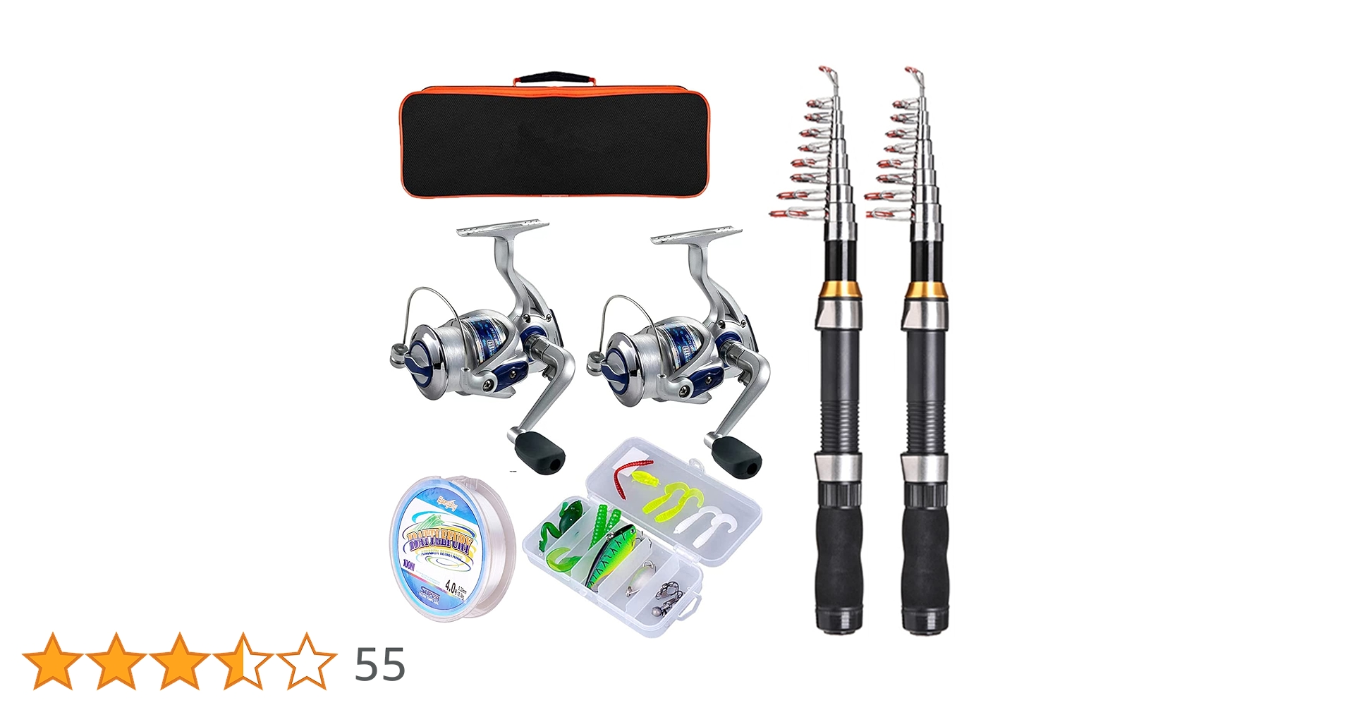 フロロ2号x2個2.4m&2.7mコンパクトロッド&スピニング3000と4000 フロロ2号x2個2.4m&2.7mコンパクトロッド&スピニング3000と4000