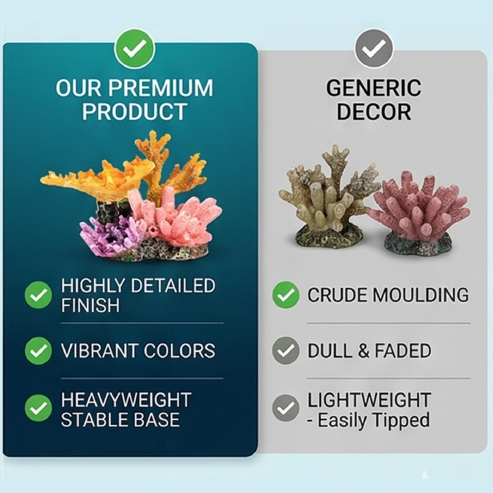 Ornements de Récifs Coralliens Artificiels, Décoration en Résine pour Aquarium, Ornements pour Aménagement Paysager Aquatique Décoration Micro Modèle pour Petits Fish Tanks