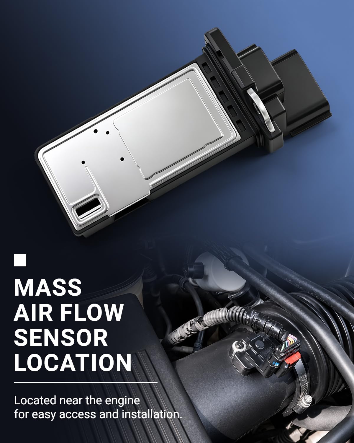 Mass Air Flow Sensor MAF Sensor Compatible for Chevy Silverado 1500 Tahoe Suburban Equinox Traverse Malibu Impala, GMC Sierra 1500 Yukon Terrain Acadia, Buick Enclave Replaces 23118170 23262343