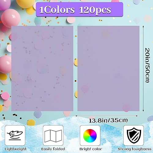 Miniatura 2 de CHRORINE 120 hojas de papel de seda morado lila, papel de seda para envolver regalos, a granel para manualidades, manualidades, cumpleaños, día de