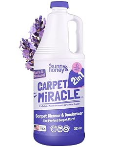 Sunny Honey Carpet Cleaner Solution - Deep Stain Remover Odor Deodorizer - Pet Carpet Cleaner Rug Shampoo 32