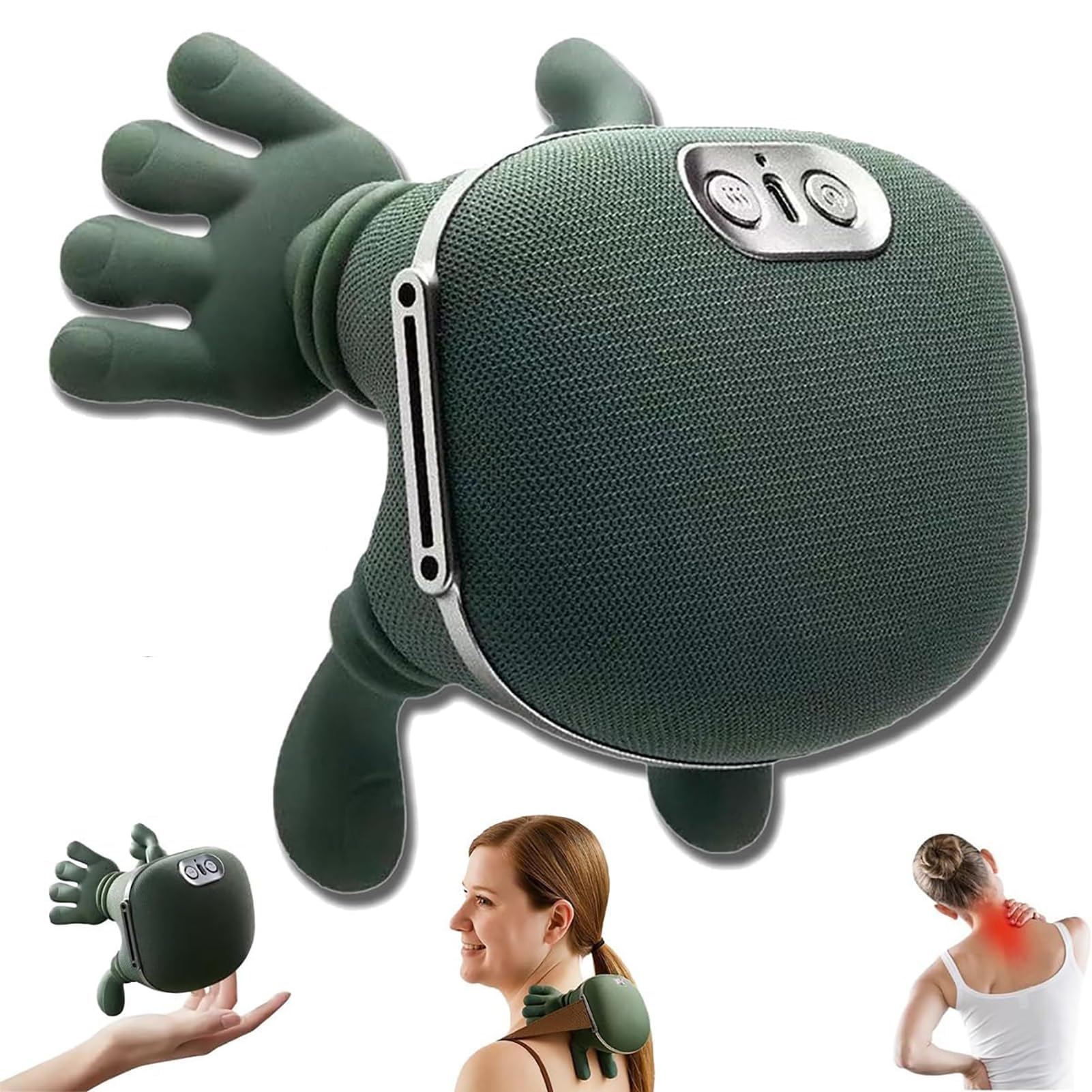 Masajeador de espalda y cervical, cojín relajante cervical, 4D masajeador shiatsu para espalda y cuello, cojín de masaje eléctrico, ajuste de 3 velocidades con calor