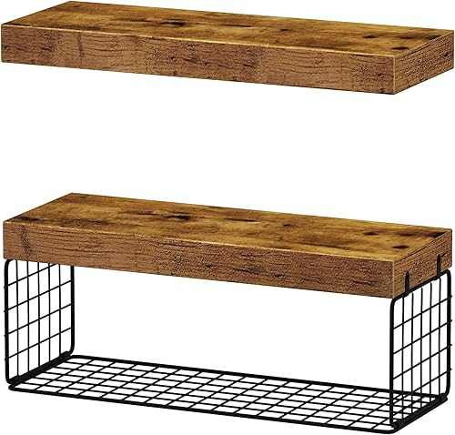 Miniatura 8 de QEEIG Estantes de baño sobre el inodoro, estantes flotantes montados en la pared, almacenamiento de papel higiénico, estante pequeño de decoración