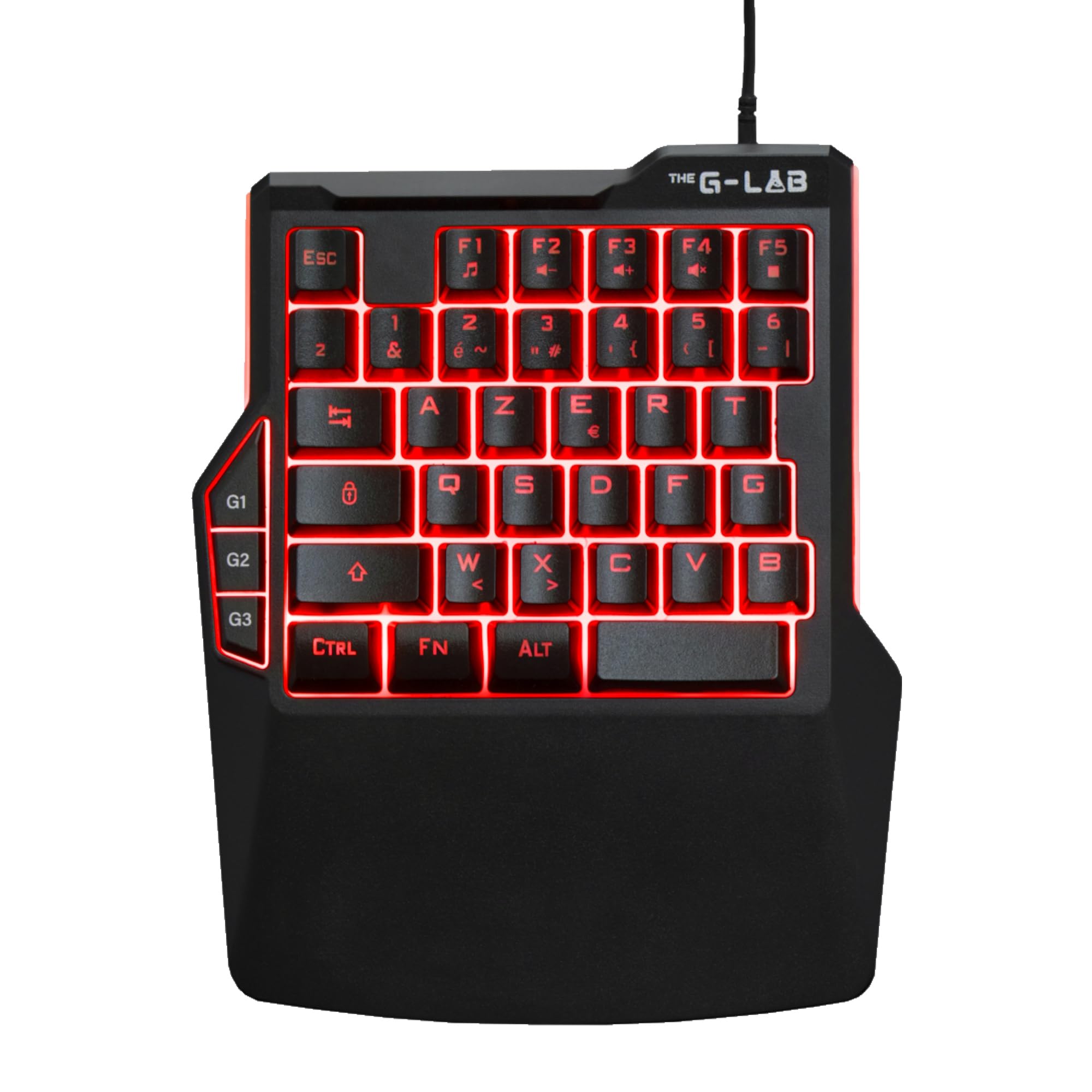 The G-Lab Keyz Thorium – Teclado Gamer de una Mano – 38 Teclas – Mini Teclado de Juego portátil RGB – 3 macros Personalizables – Sensación mecánica para PC, PS5, Xbox – New