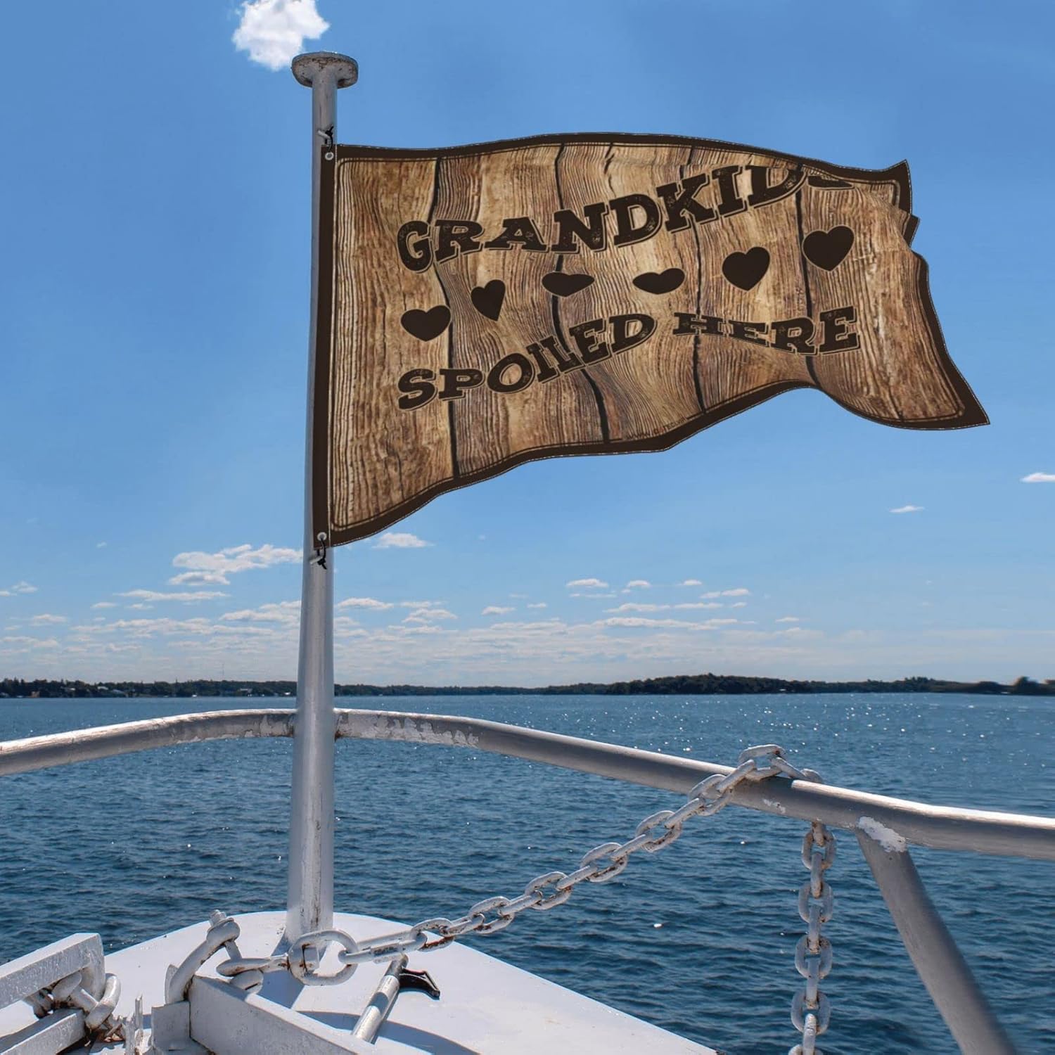 ポーチフラッグ Grandkids Spoiled Here 旗 ポーチフラッグ ヴィンテージバー装飾 (サイズ:152X244CM