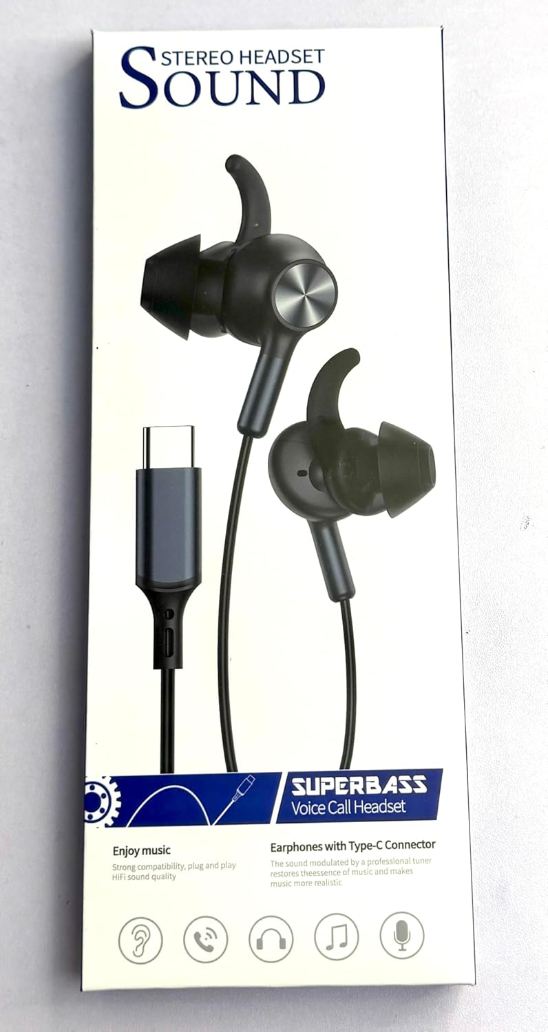 APETOO Wired Ear Buds Running USB-C Headphone w/Anti Fall/Hurt Wingtips for Outdoor/Indoor, Hands-Free Call, Pure Stereo Bass, Noise Isolating in-Ear Earbuds for iPhone 17 16/iPad/Galaxy S25/Android - Image 9