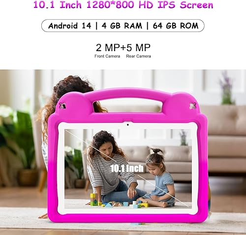 Miniatura 3 de Ruufuuxy Tableta para niños de 10 pulgadas, Android 15 para niños, WiFi 6, Octa-Core, 8 GB de RAM 64 GB ROM, 5000 mAh, GMS, tabletas Android con