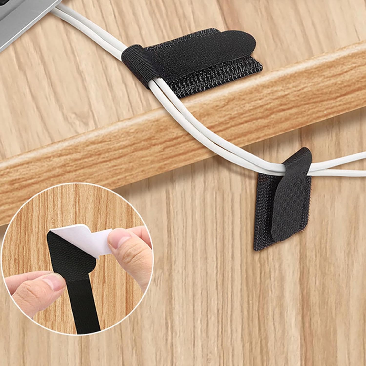 Hook and Loop Cable Ties 10 Pieces Adhesive Hook and Loop Reusable image 5