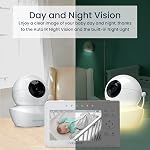 Moniteur pour bébé Babysense avec 2 caméras et audio 4.3", Moniteur pour bébé non WiFi, écran partagé double, surveillance vidéo de sommeil portable, vision nocturne et lumière automatiques, berceuses et bruit blanc, audio bidirectionnel