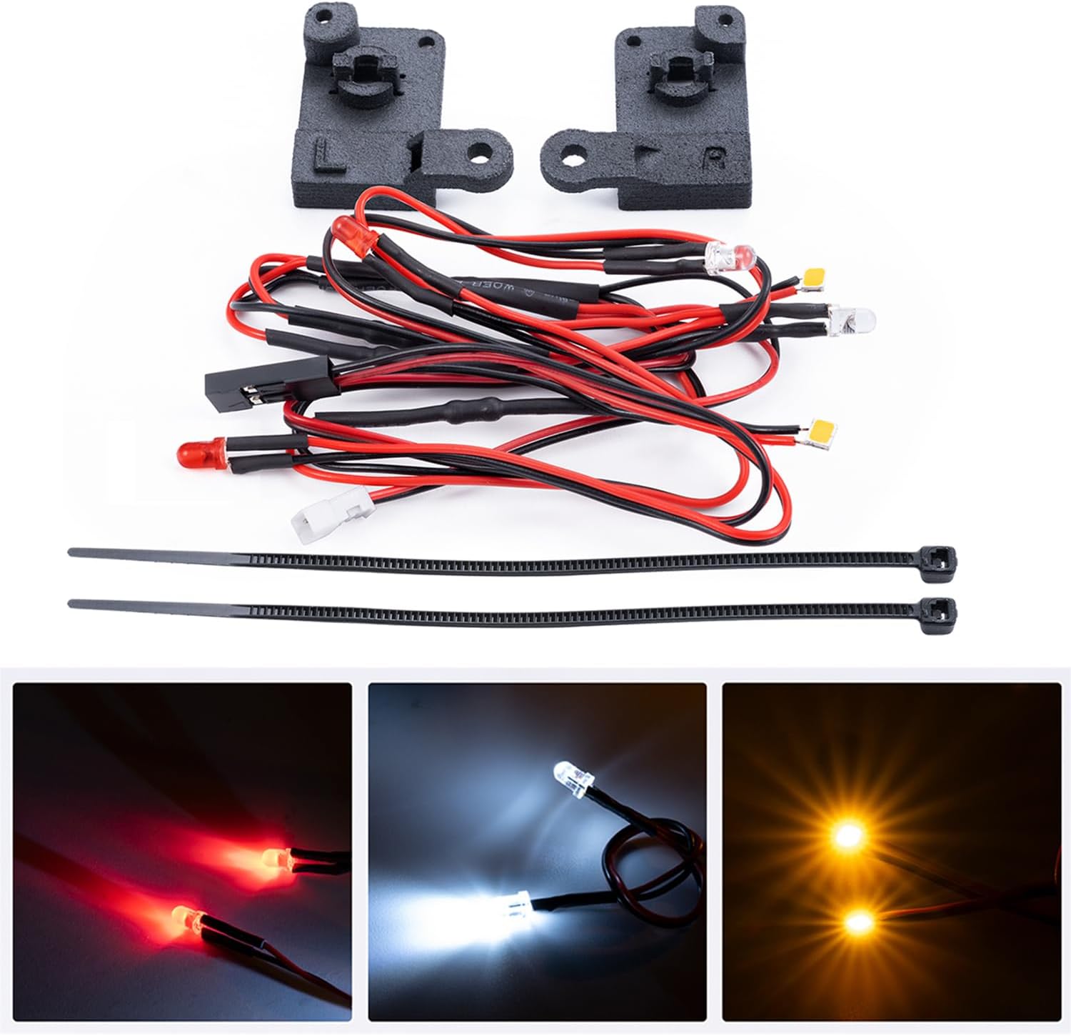 RC Front Rear LED Light Kit Headlight Taillight Set for TRX4M K10 Upgrades 1/18 Scale RC Crawler Car Accessories