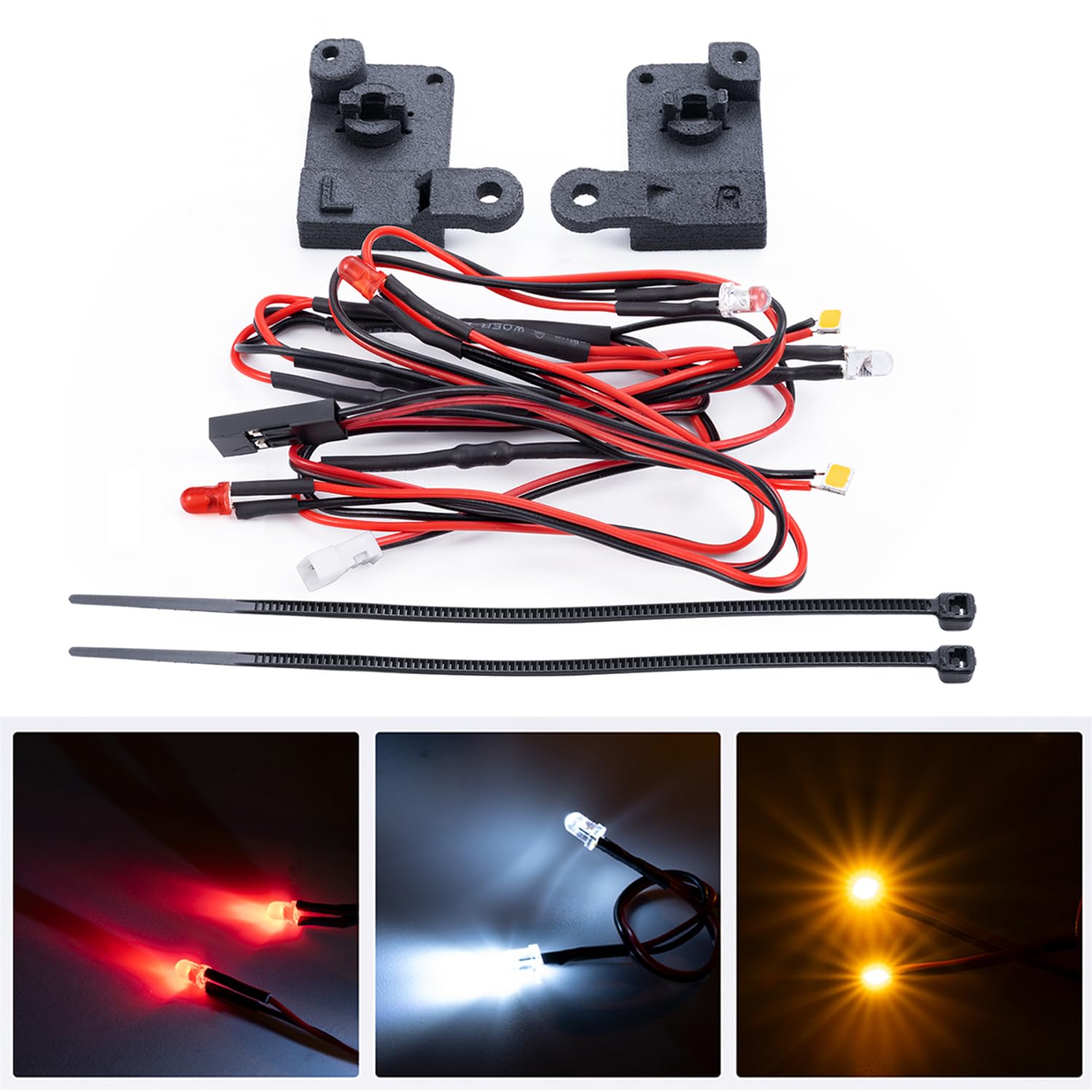 Zolikar RC Front Rear LED Light Kit Headlight Taillight Set for TRX4M K10 Upgrades 1/18 Scale RC Crawler Car Accessories