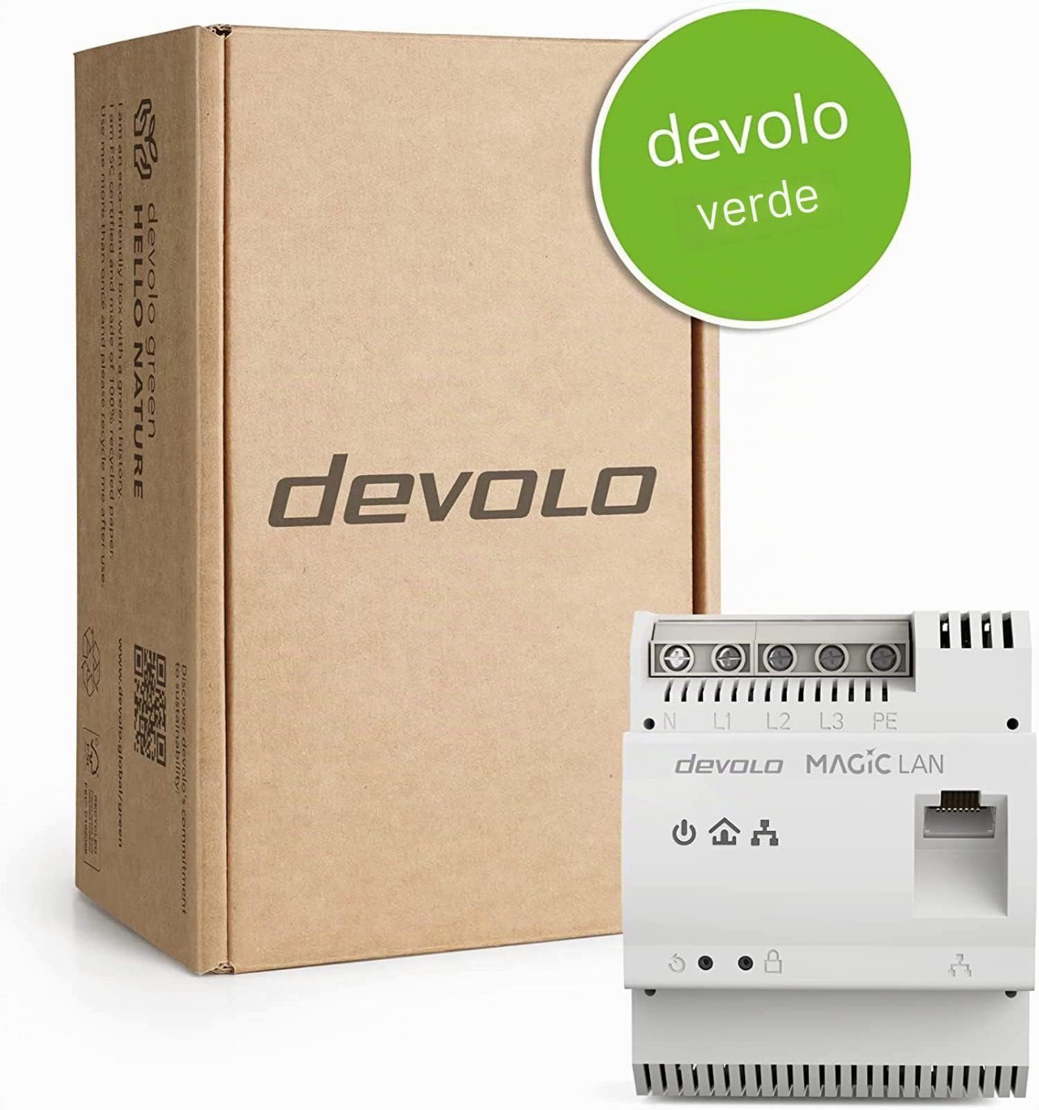 devolo Magic 2 LAN DINrail adattatore Powerline per guida DIN, fino a 2.400 Mbps, Internet dal quadro elettrico, rete domestica professionale, bianco