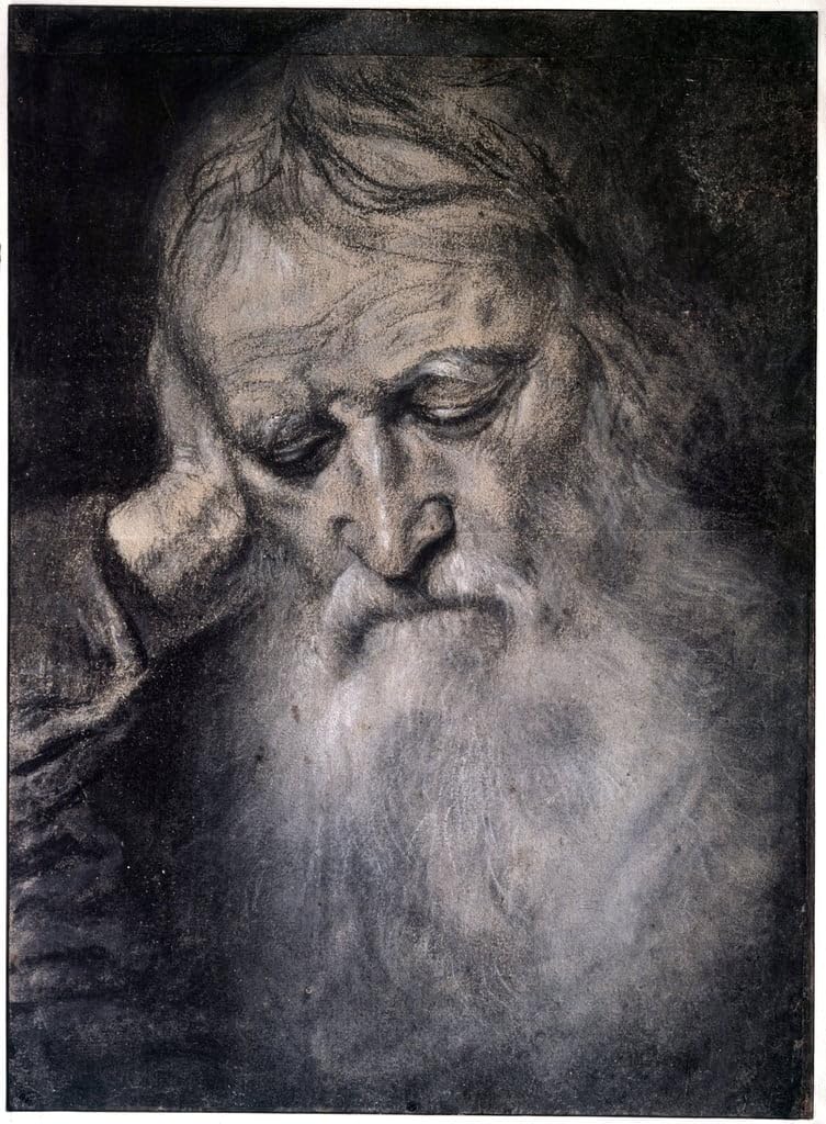 Cuadro Dibujo de Cabeza de Anciano de Tiziano para Decoración de Dormitorios 5