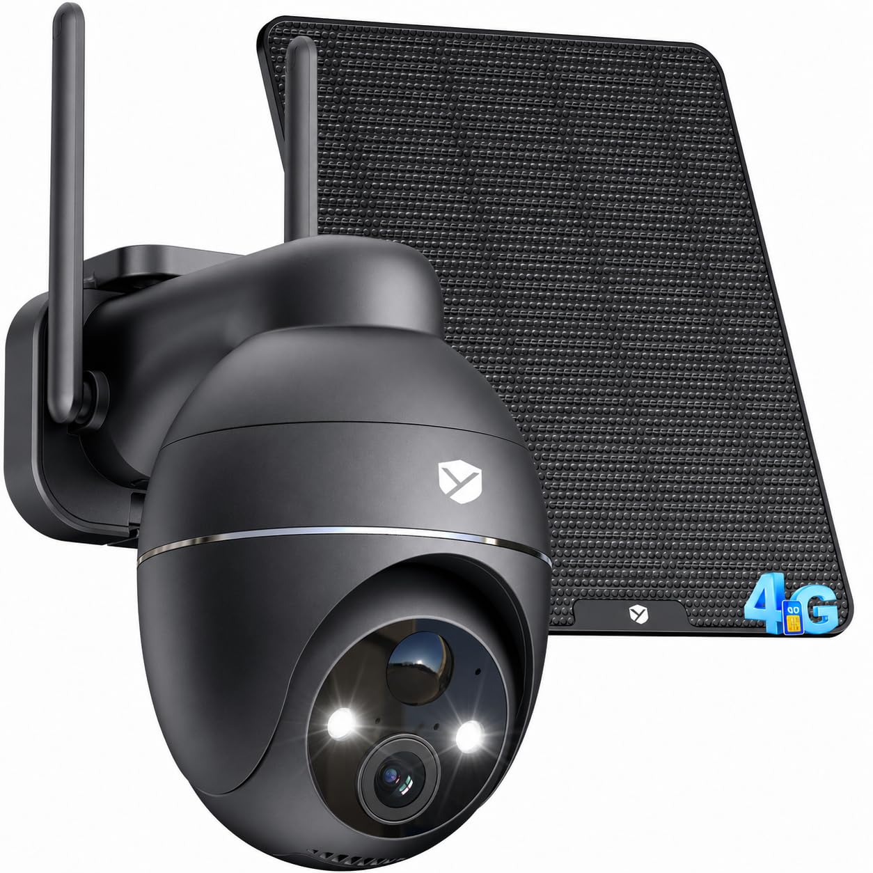 4G LTE Outdoor Surveillance Camera with SIM, 2K Wireless Solar Surveillance Camera, 360° PTZ, PIR Motion Detection, Color Night Vision, IP66 Waterproof, No WiFi
