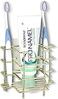 Vista 1 de Linkidea Soporte para cepillo de dientes de montaje en paredencimera para ducha, soporte para pasta de dientes de acero inoxidable, organizador de 3