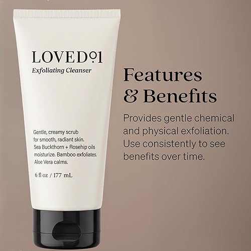 Miniatura 3 de Loved01 Limpiador exfoliante facial y corporal, John Legend Skincare, exfoliante hidratante con aloe, mejora la textura y el tono de la piel