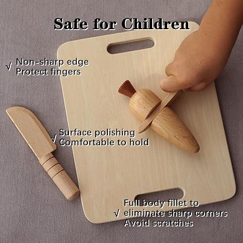 Miniatura 3 de TDGBIH 3 cuchillos de madera para niños, cuchillo seguro para niños pequeños, cuchillo de corte para niños, herramientas de cocina para cocinar,