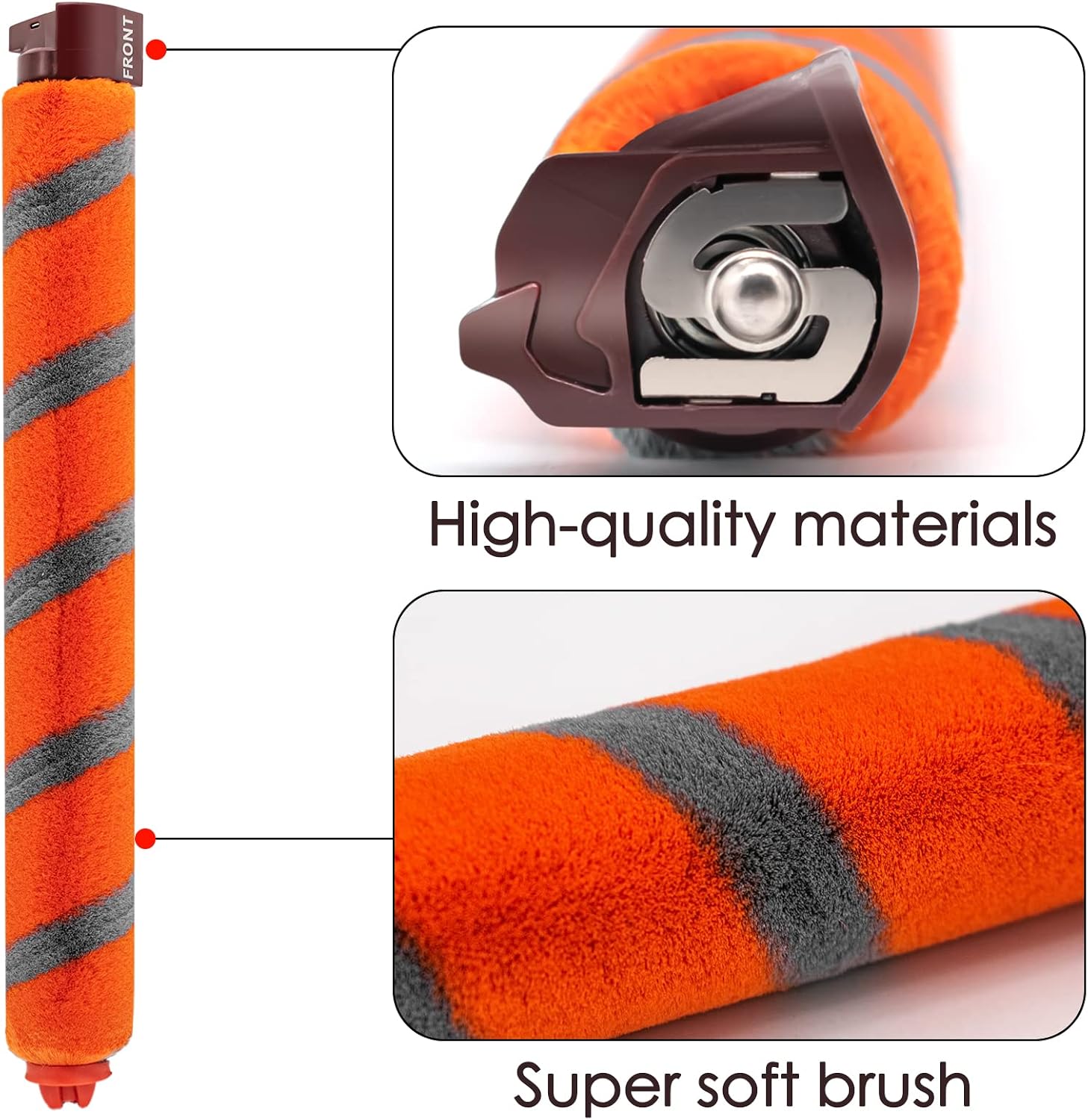 Replacement Roller Brush Kit Compatible with Shark NV800,NV800W,NV801,NV801Q,NV803,UV810,HV380,HV381,HV382,HV384 Vacuum Cleaner (1 Soft Roller Brush + 1 All-Surface Roller Brush)