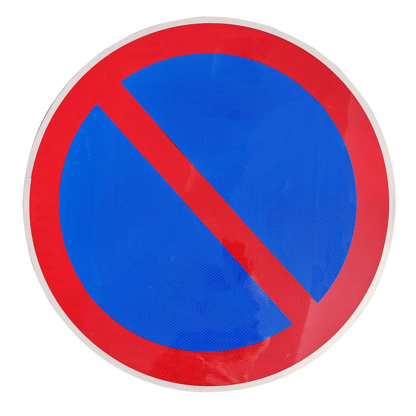 Señal prohibido aparcar (1,5 mm, aluminio, resistente a los rayos UV y a la intemperie), color rojo y azul con accesorios para calles entradas y estacionamientos (Azul, 50x50cm)
