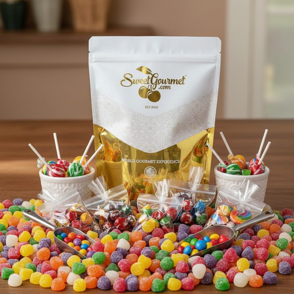 SweetGourmet Spice Drops Candy, Old-Fashioned Gumdrops, 6 Flavors Jelly Candy, 4 Pounds Bag