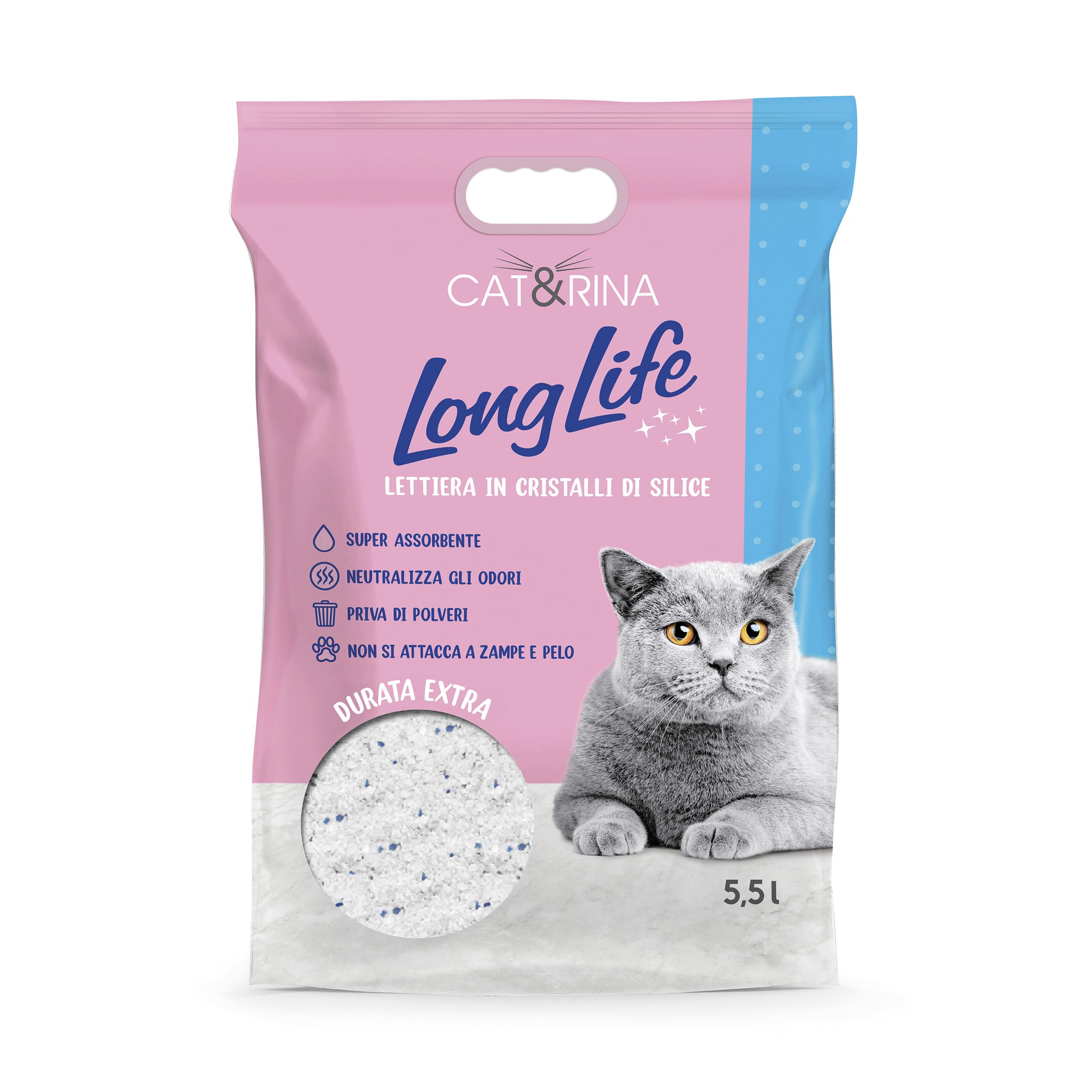 Cat&Rina Long Life Super Absorbent Silica, Silikat Katzenstreu. Staubfrei  und sicher, Bis zu 30 Tage Gebrauch. Geruchsneutral, | Klassisch, 5,5 L :  Amazon.de: Haustier