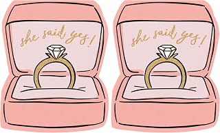 Creative Brands Slant Collections Wedding Die-Cut Cocktail/Beverage Paper Napkins, 20-Count, She Said Yes (Pack of 2)