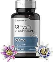 Vista 1 de Horbäach Chrysin Supplement 500mg 60 Capsules Passion Flower Extract Non-GMO, Gluten Free Supplement