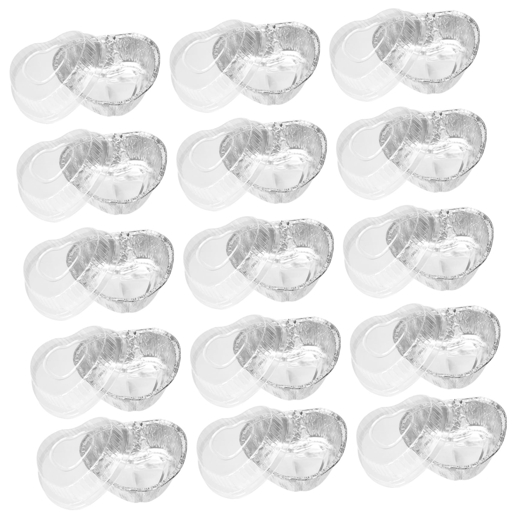 CIYODO 20pcs Disposable Heart-shaped Aluminum Foil Food Boxes for Bbq Wedding Home Outdoor Activities