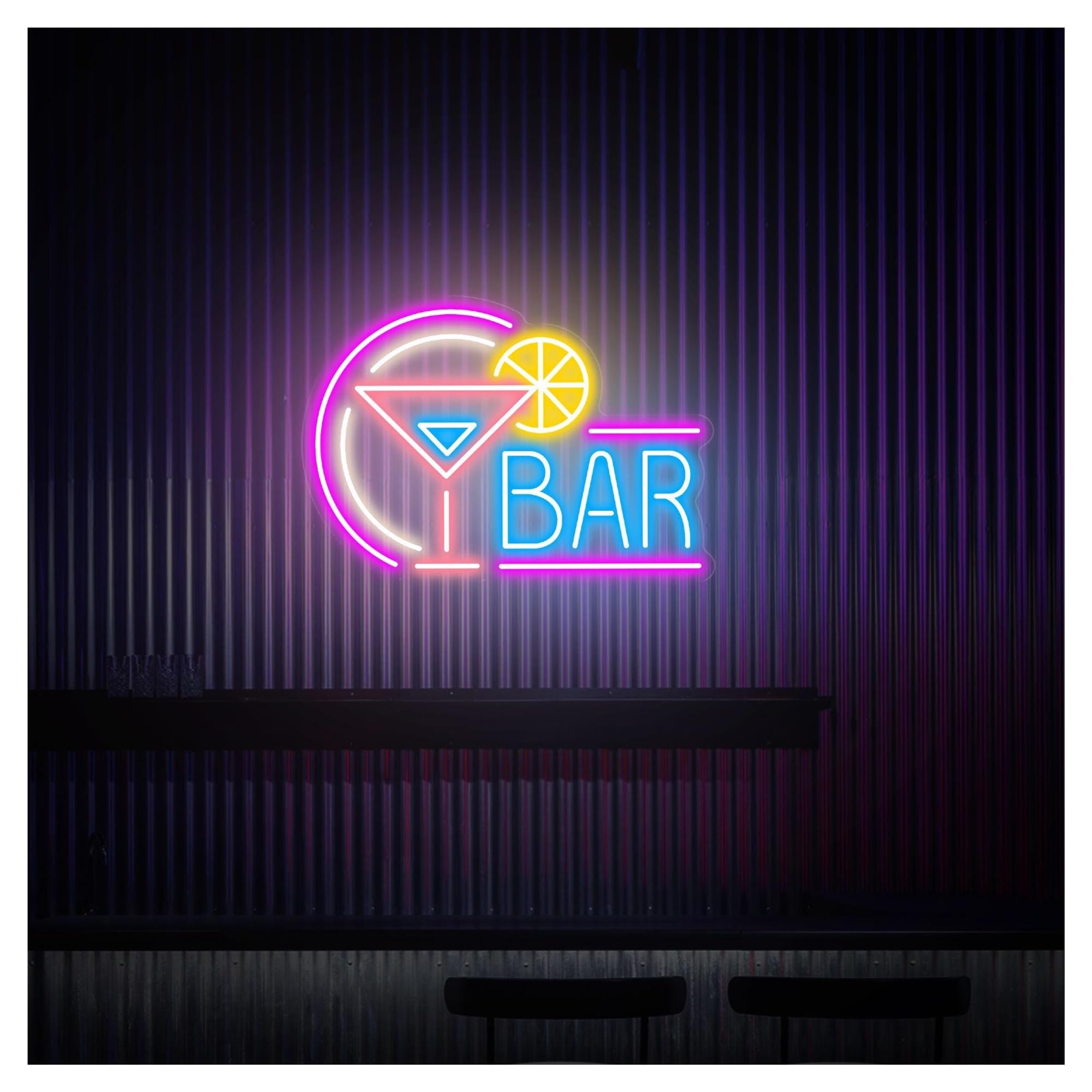 RONGCH Hanging Art Signs Bar Neon Sign,Suitable for Cocktail Party Home Club Wall Decor with Dimmable 32cmx45cm(G)