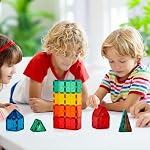 Tuiles Magnétiques, 100PCS Blocs de Construction, Ensemble de Construction Magnétique, Jouets STEM Cadeau de Noël pour Enfants Garçons et Filles