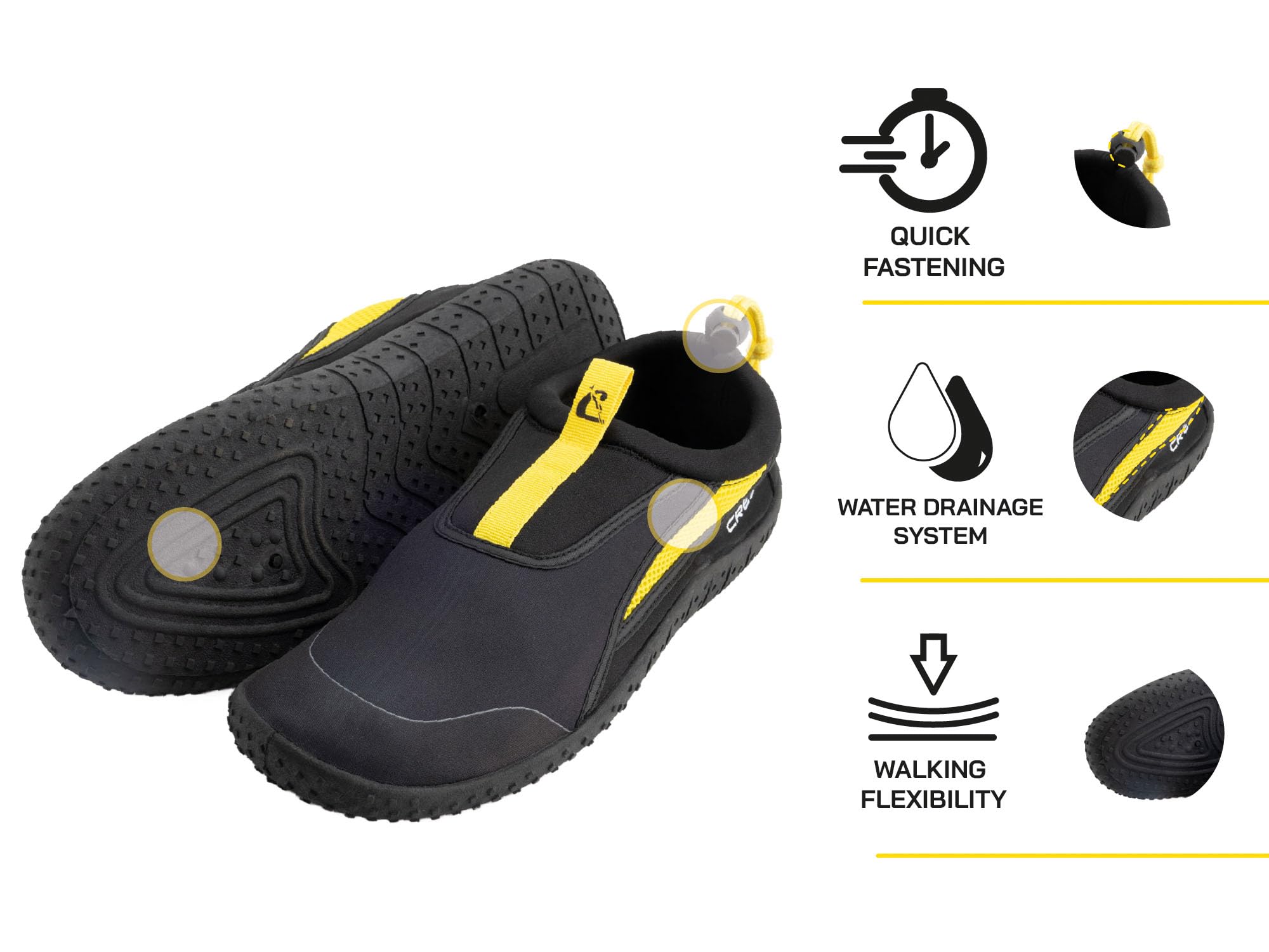 CRESSI Coco Shoes - Zapato Acuático Unisex Diseñado para Deportes Acuáticos y Caminata Cómoda en Ambientes Húmedos, Mar y Playa